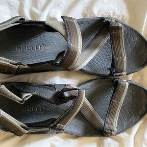 Merrell Men's Black Sandals with Olive-Brown Straps